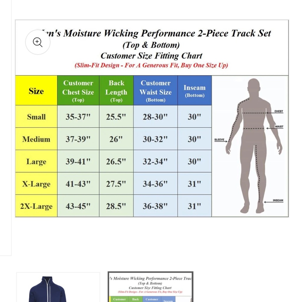 GALAXY BY HARVIC Men's size S Navy blue Performance track set,BNWT in bag - Picture 4 of 4